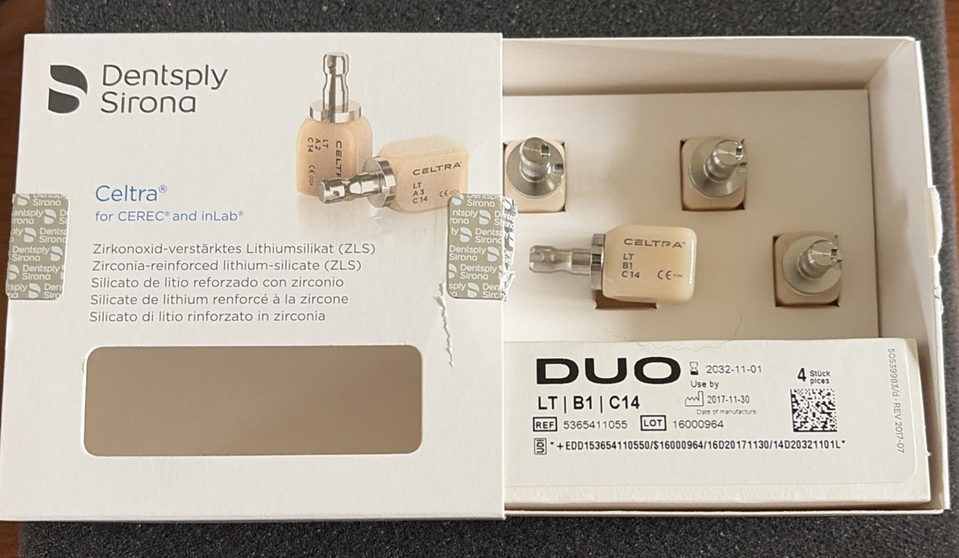 Dentsply Sirona Duo LT B1 C14 Open With 4 Block