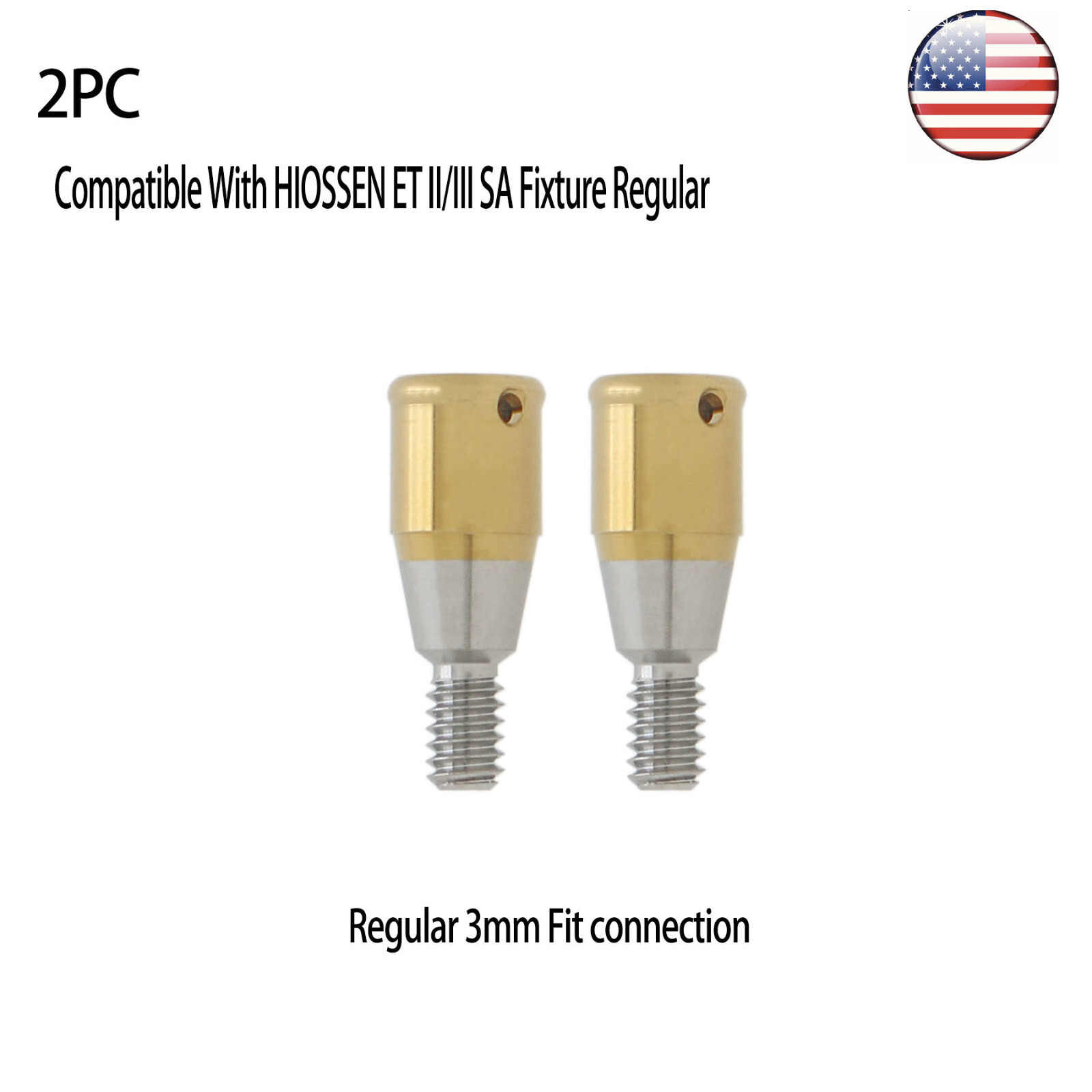 US Dental Hiossen Regular 3-5mm Attachment Abutment & Overdenture Male Caps Kits