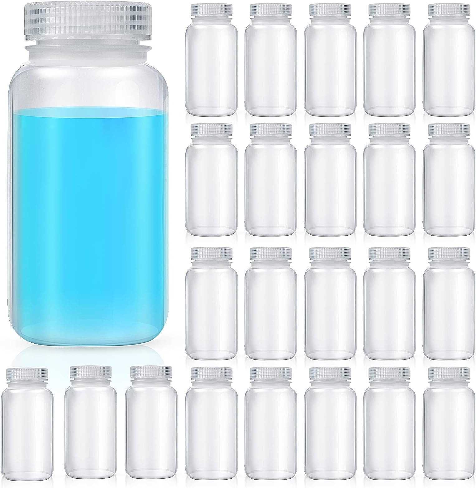 Tatuo 24 Pcs 8 oz 250 ml Polypropylene Reagent Bottle Plastic Sample Bottles …