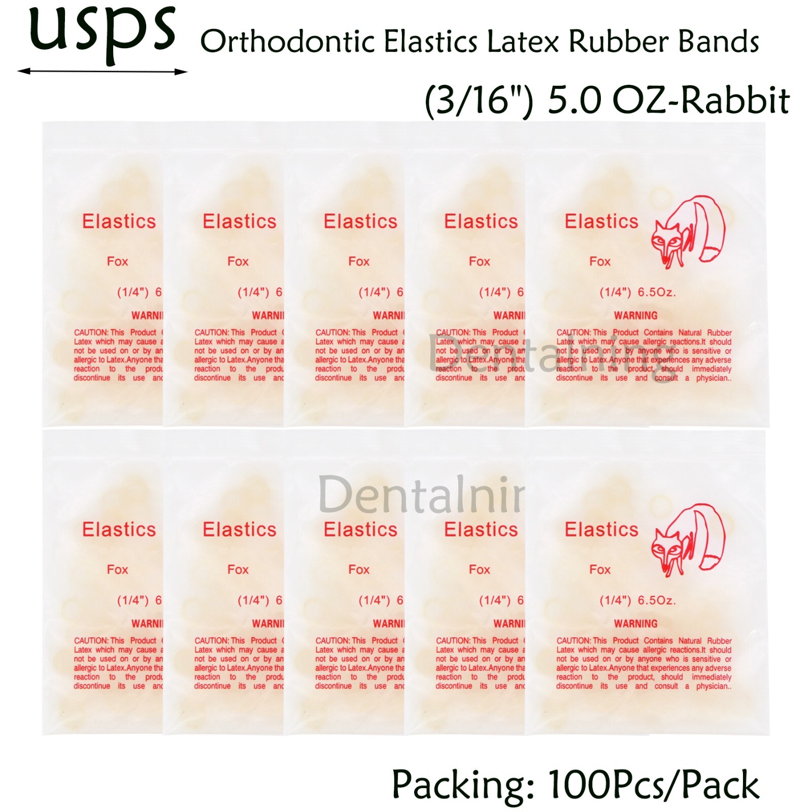 US Dental Ortho Elastics Latex Braces Orthodontic Rubber Bands 3.5 5.0 6.5 OZ