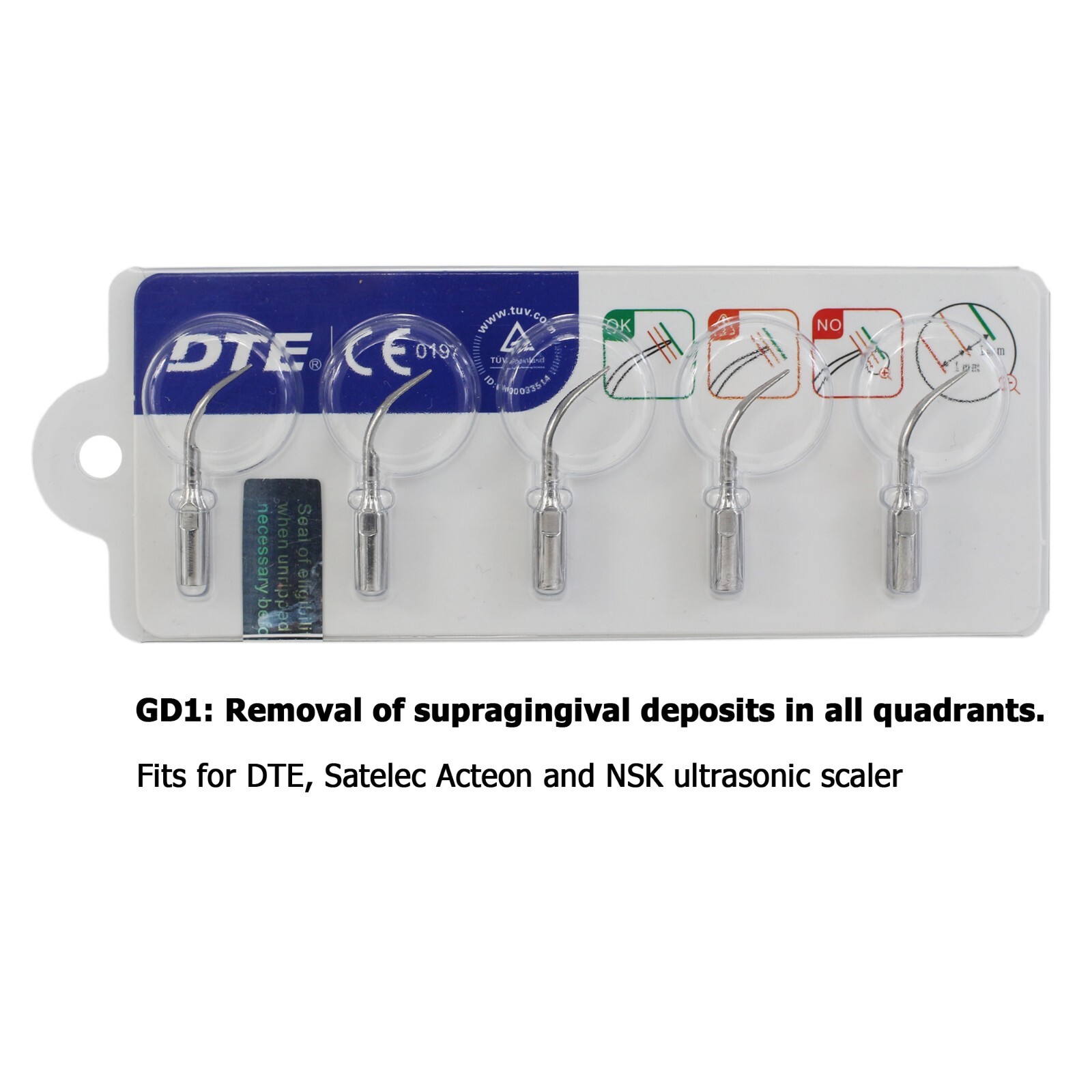 Woodpecker DTE Dental Ultrasonic Scaler Piezo Tips DTE-V2 V3 LED Handpiece HD-7L
