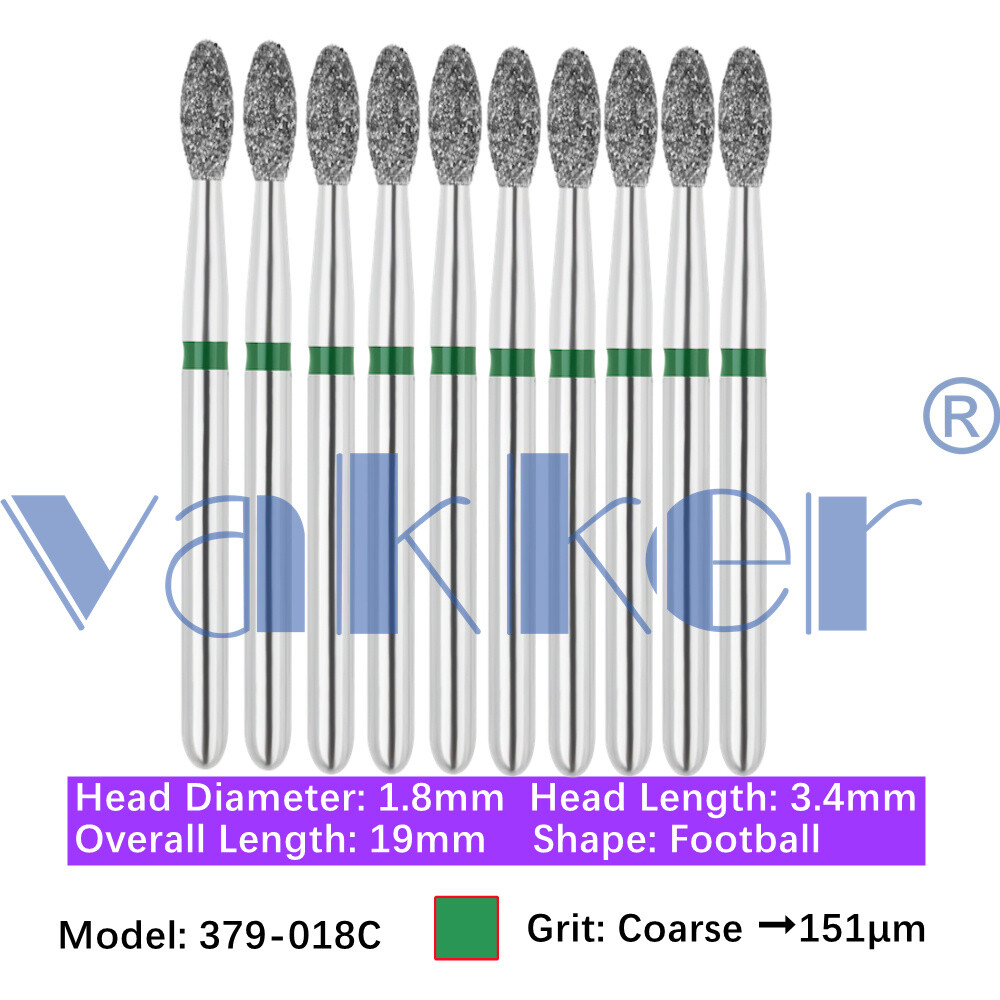 10pc/pk Diamond Burs Shape Egg Diamond Bur Super Fine Medium Coarse