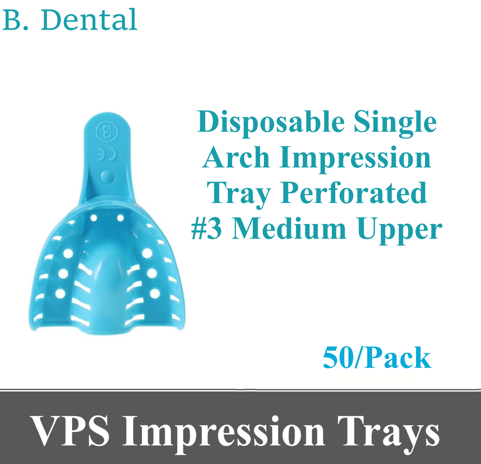 Dental Impression Trays Perforated Plastic Autoclave (CHOOSE SIZE) (1 Bag of 12)