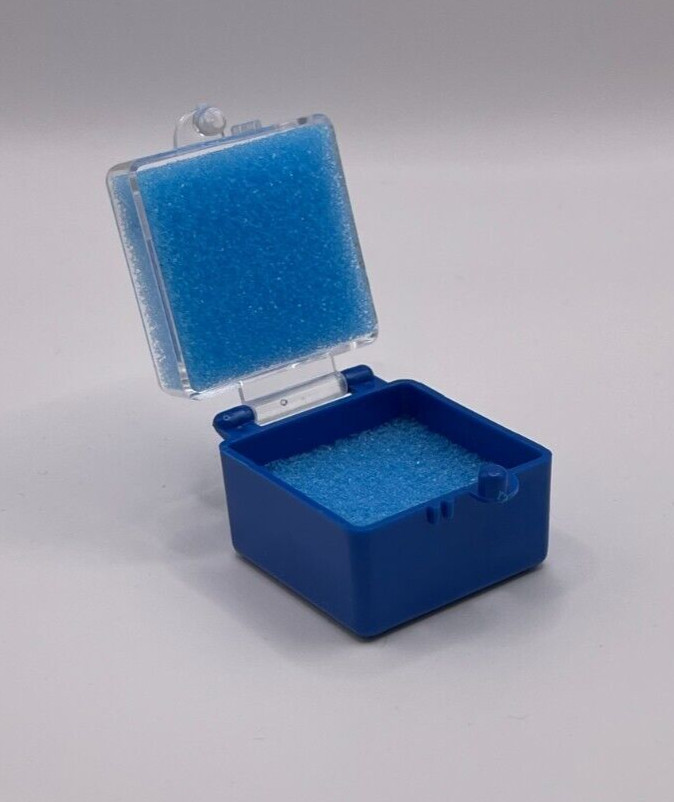 50 Pack, 1″ Blue Crown Foam Case Container Hinged Display Box Jewelry Teeth