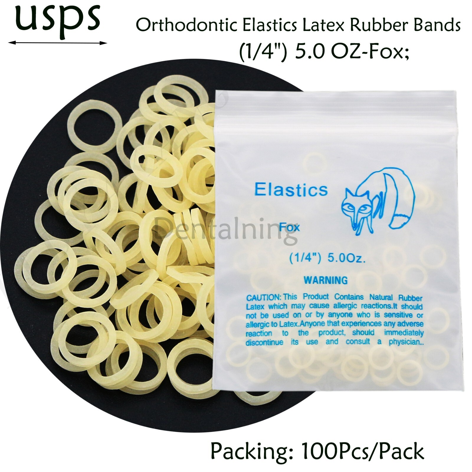 US Dental Ortho Elastics Latex Braces Orthodontic Rubber Bands 3.5 5.0 6.5 OZ