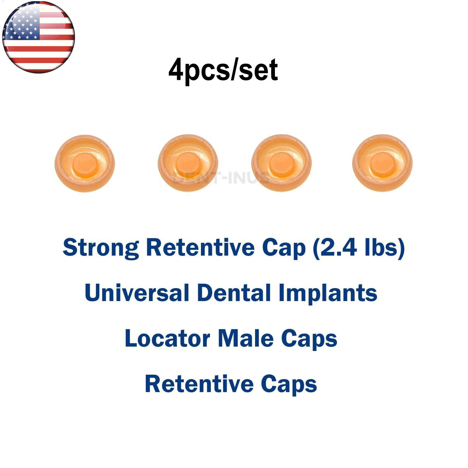 US Dental Hiossen Regular 3-5mm Attachment Abutment & Overdenture Male Caps Kits