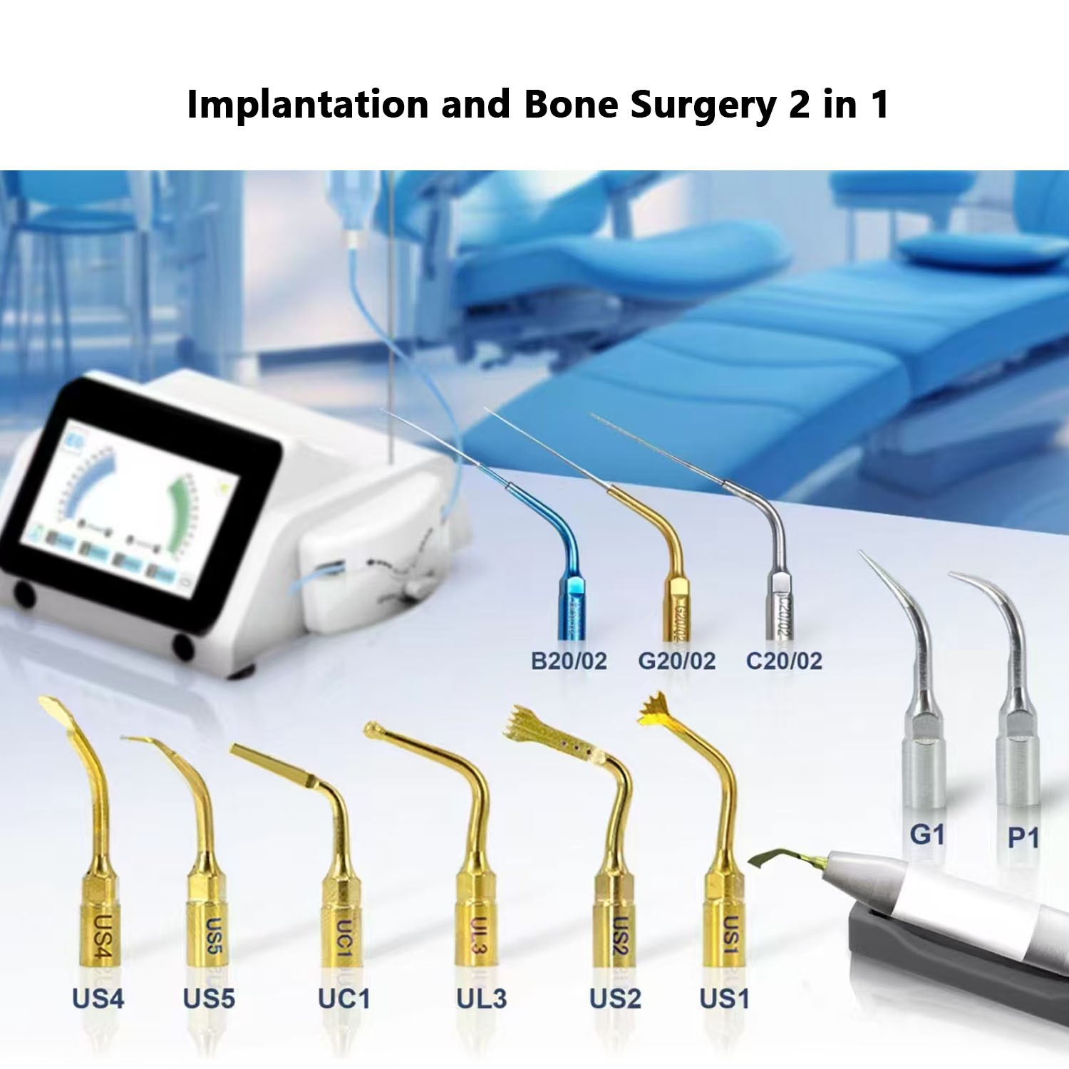Dental LED Touch Screen Oral Piezosurgery & Electric Implant Motor System