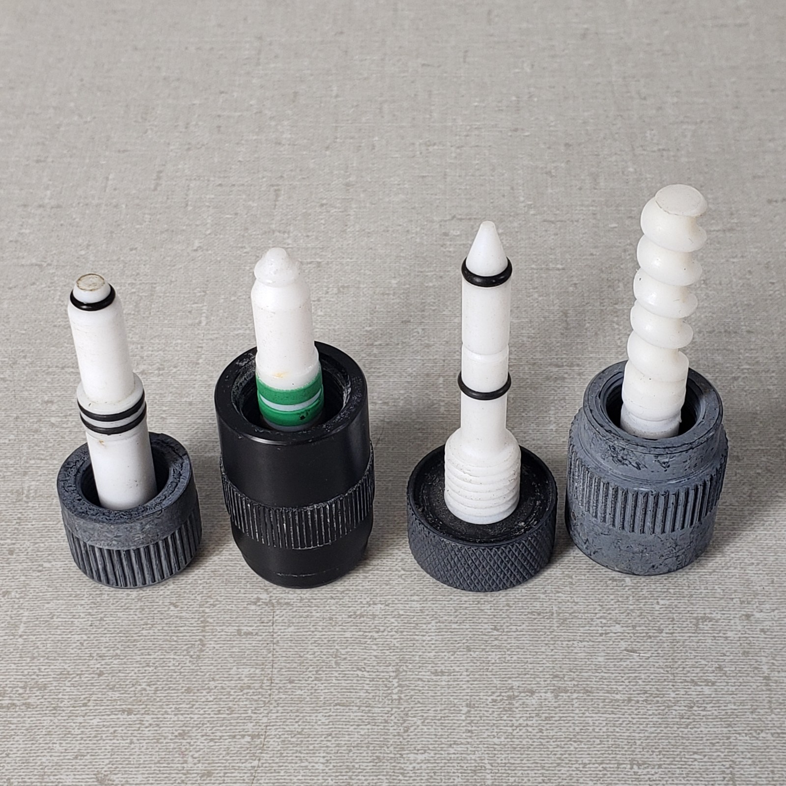 Assorted PTFE Glassware Accesories for Laboratory Use, 13mm, 10mm, & 9mm Plugs