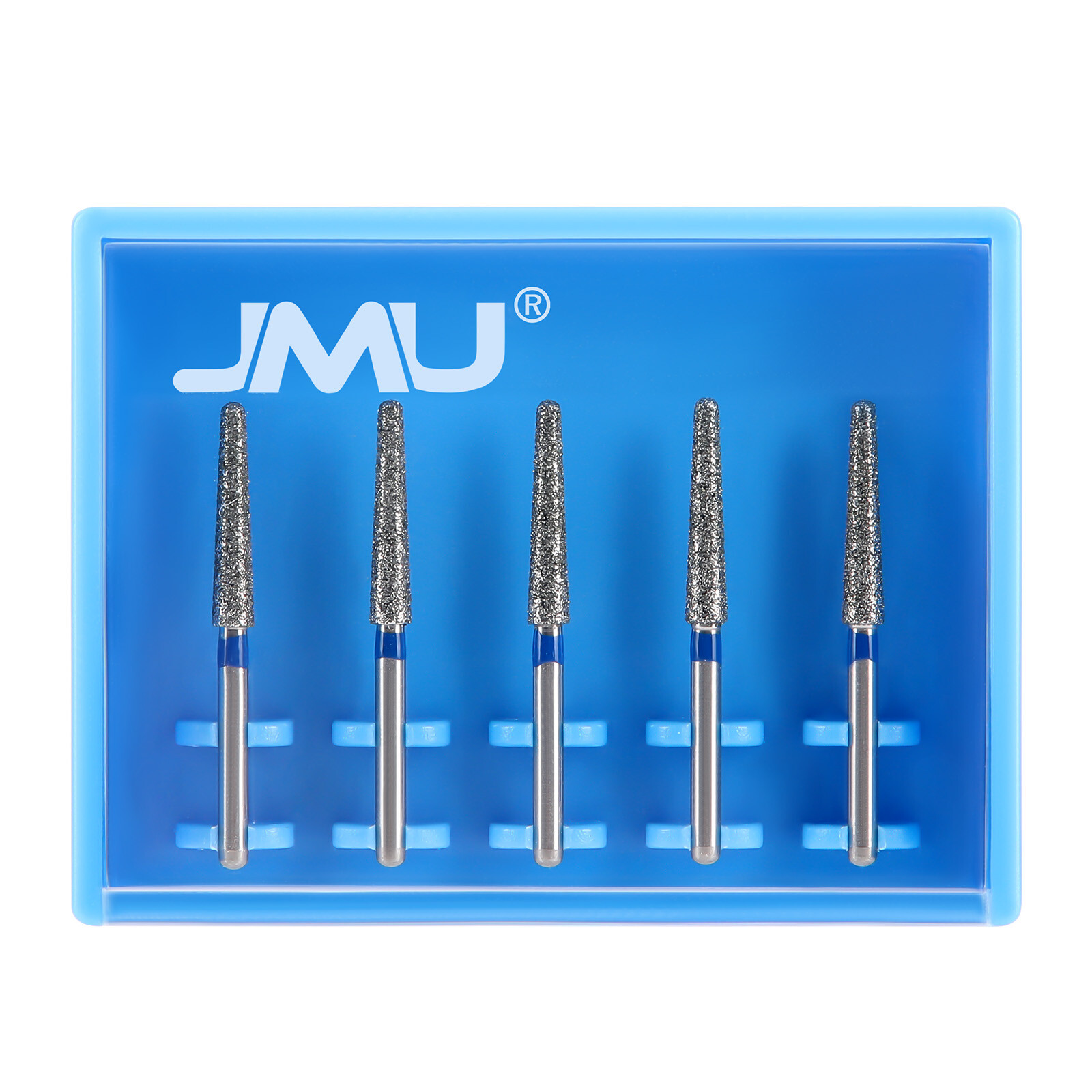 JMU Dental Diamond Burs Medium Grit Round End Taper FG Burs 856L-020M 5pcs