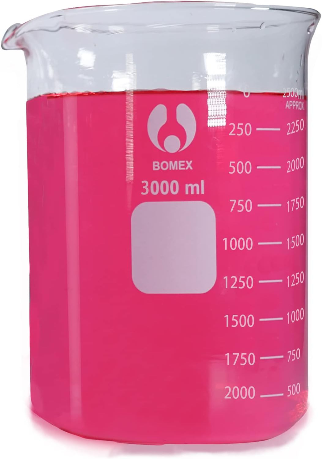 Scientific 3000Ml Glass Beaker 3.3 Borosilicate Glass Double Scale Graduated…