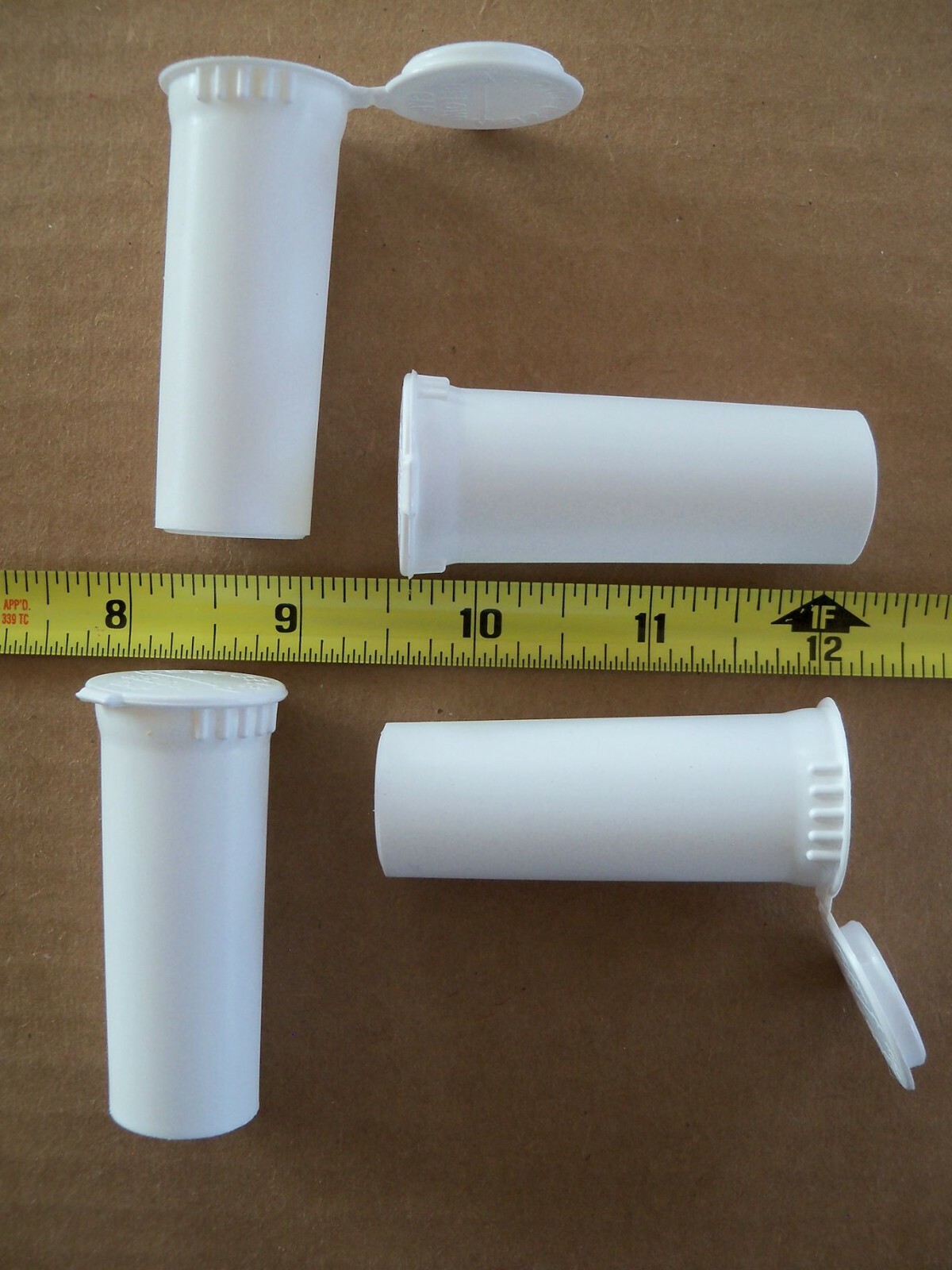 Pack of 5 Cooljarz 63mm Pop-Top Child Resistant Plastic Storage Tube Vial 18ml
