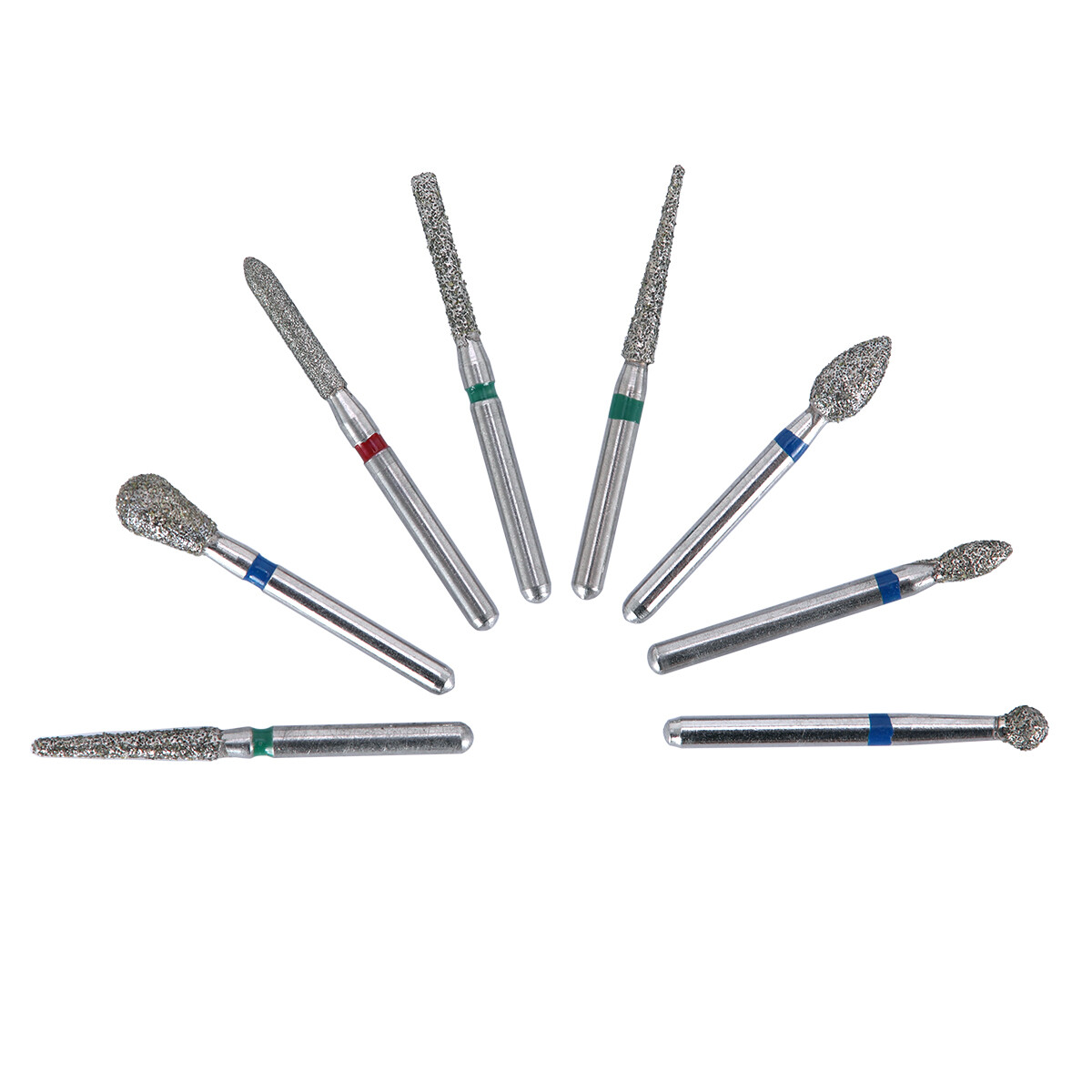 100pcs 20 tipos Fresas de diamante medianas dentales de alta velocidad FG1.6 MM