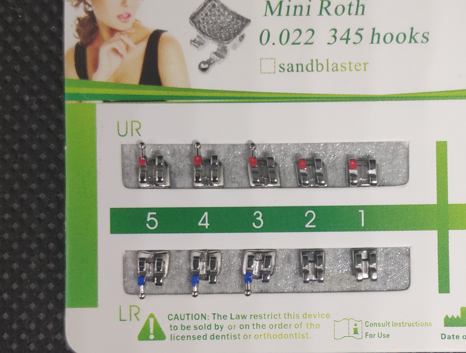 10 Sets Dental Metal Bracket MIM Monoblock Mini Roth 022 345 hooks Mesh Base
