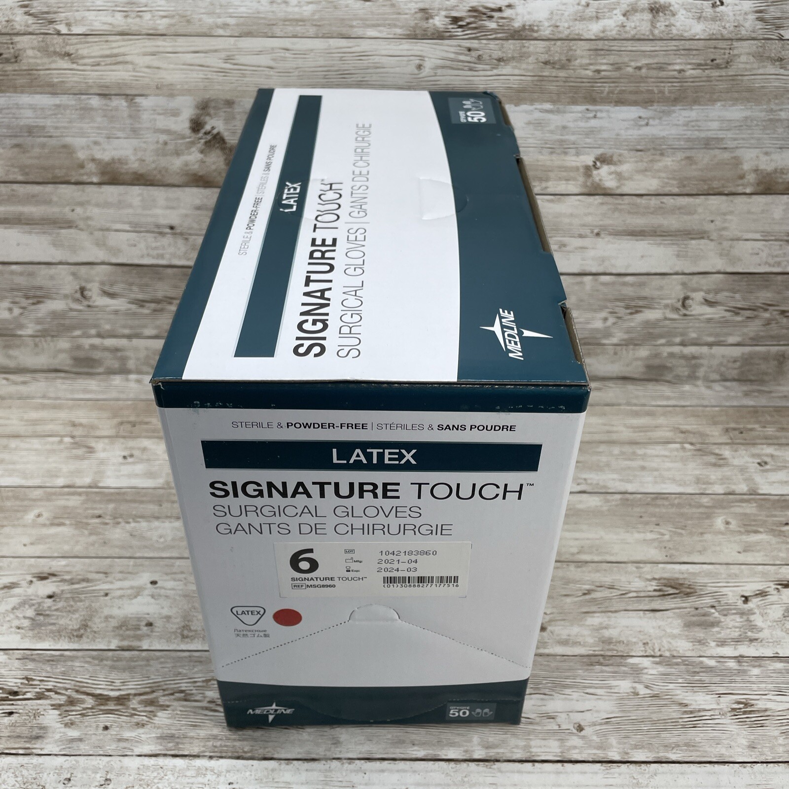 1 Box Medline Signature Touch LATEX Surgical Gloves Size: 6 MSG8960 *See Dates*