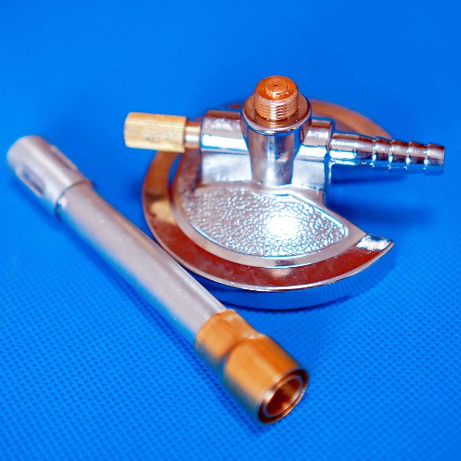 Lab Bunsen burner, used to heat lab glass flask or other glass container bottle