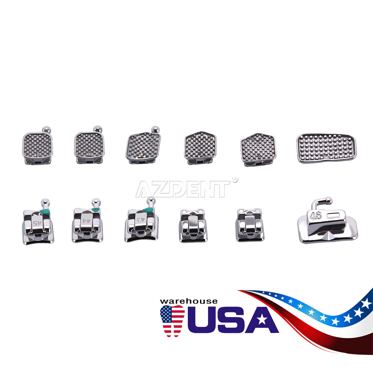Dental Ortho Self-Ligating Brackets Braces Hook 345 /Buccal Tubes Roth/MBT .022
