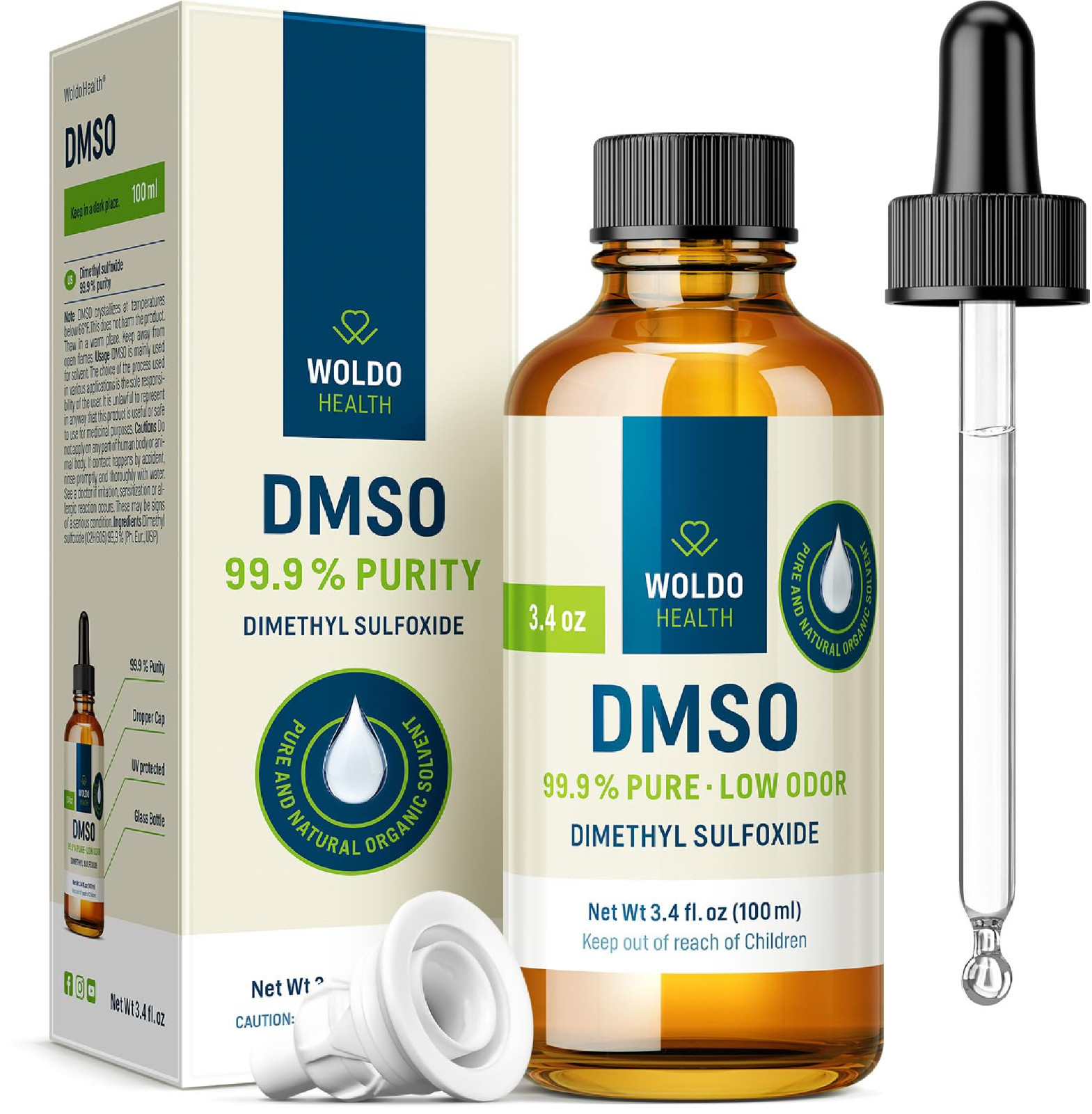 WoldoHealth DMSO 99.9% Pharmaceutical Grade 3.38 fl. oz – FT-IR Verified Dimethy