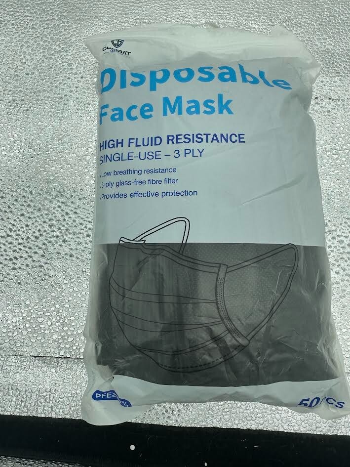 50 PCS Black Disposable Face Masks