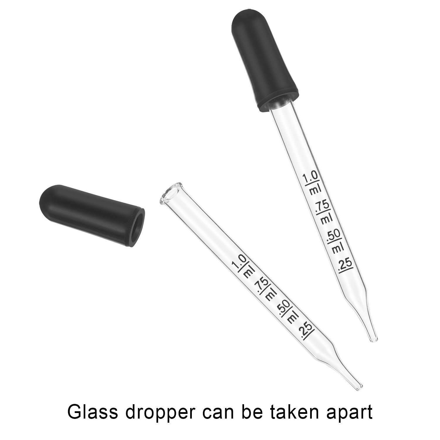 Pack of 6 Medicine Art Essential Oils Eye Dropper Graduated 4″ Straight Tip 1ml
