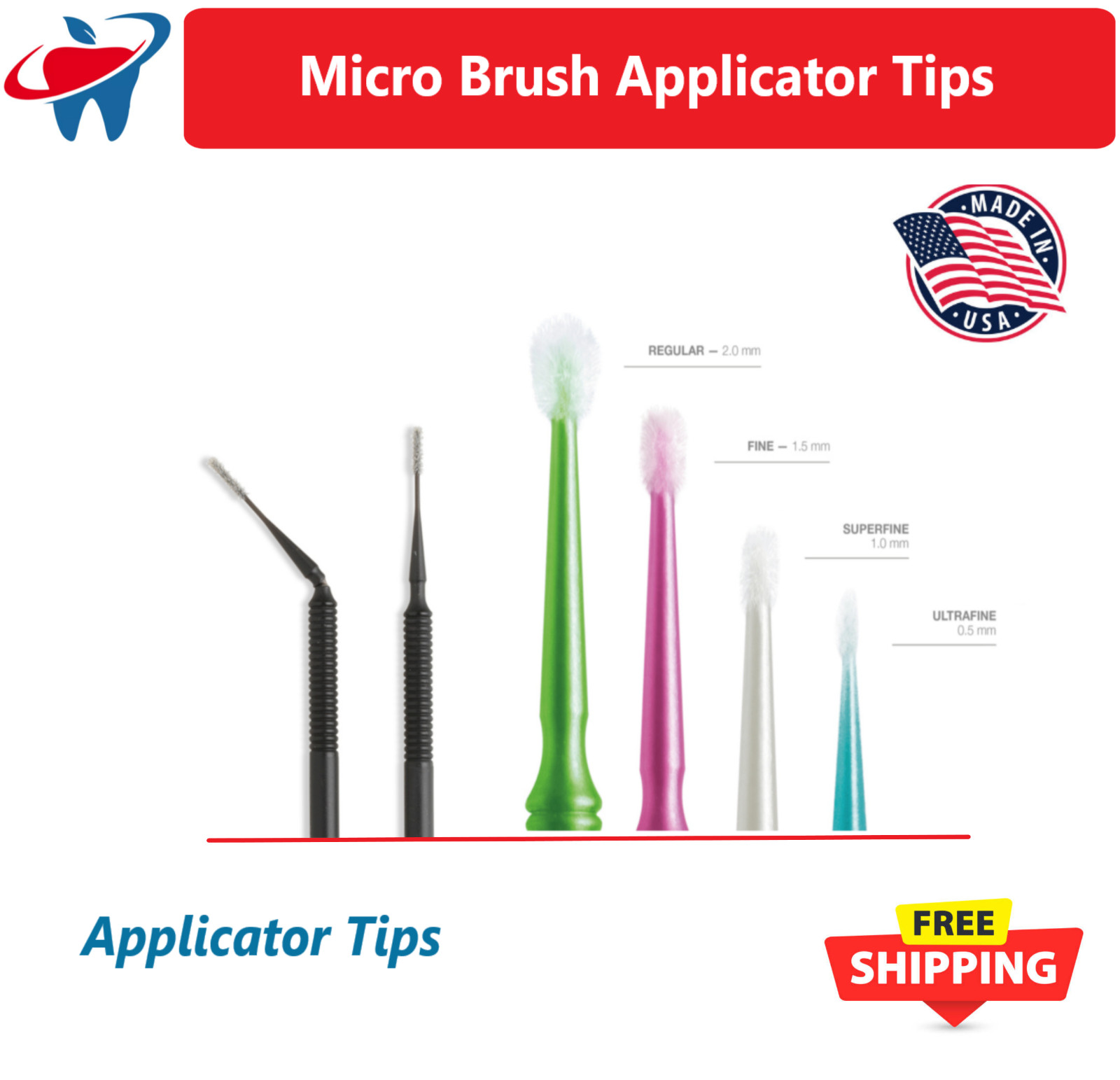 Dental MaxMicro Microbrush Micro Brush Applicator Tips (Super-Fine, Ultra -Fine)