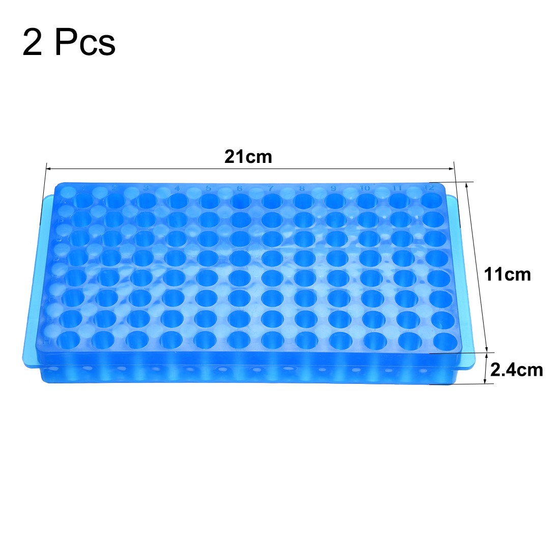 2 Pcs 2 Kind of Tube Rack Polypropylene 96-Well Blue for 0.5ml, 1.5ml, 2ml