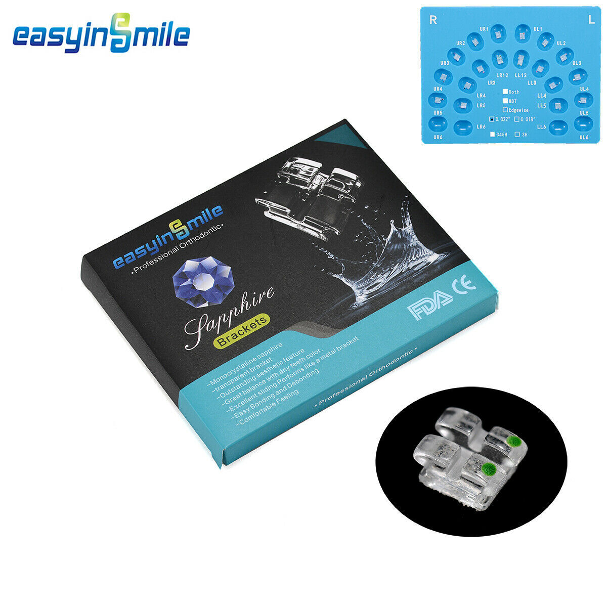 Dental Ortho Bracket MINI Braces Roth/MBT 345 Self Ligating Metal/Ceramic Braces