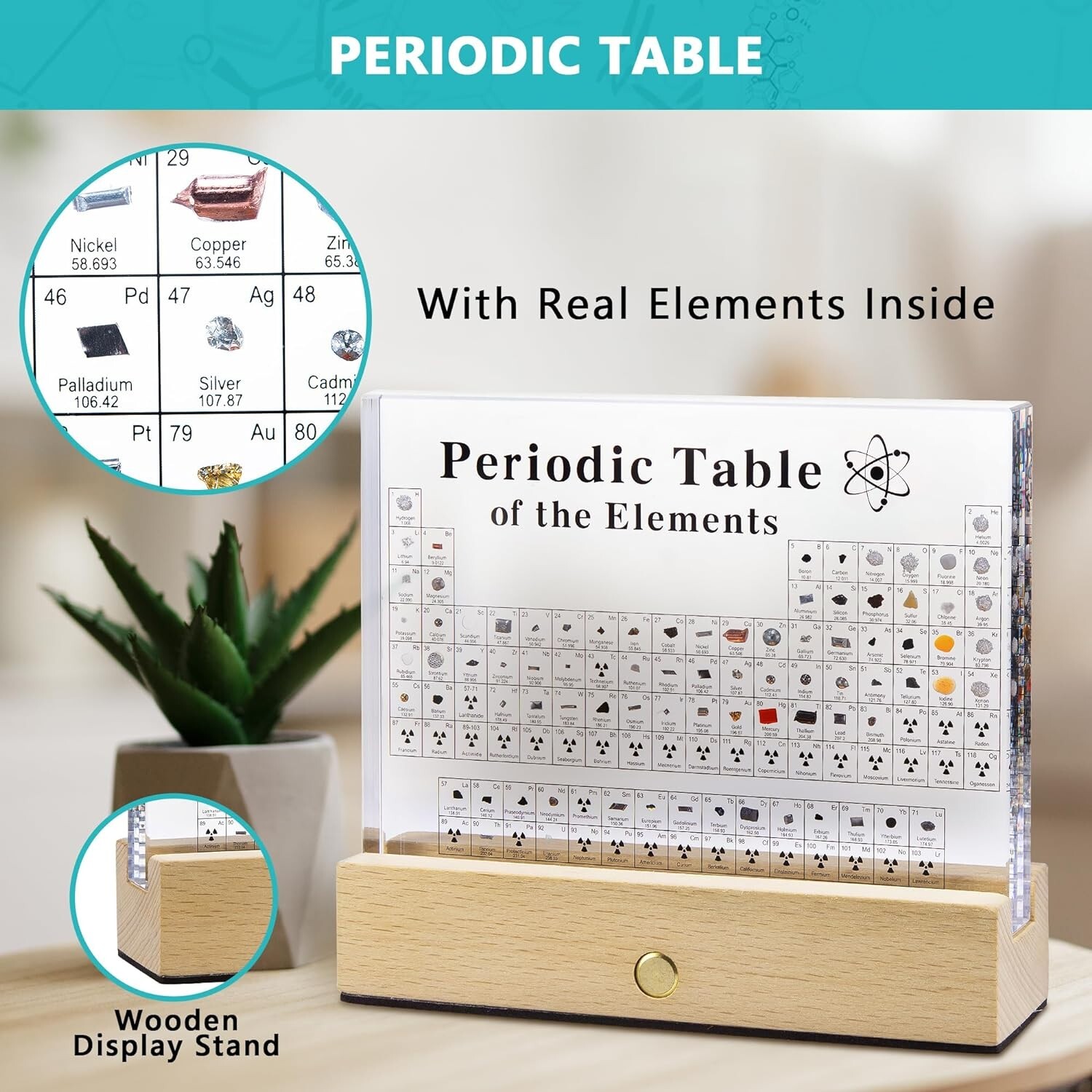Periodic Table Of Elements with 83 Real Elements, Acrylic Periodic Table Disp…