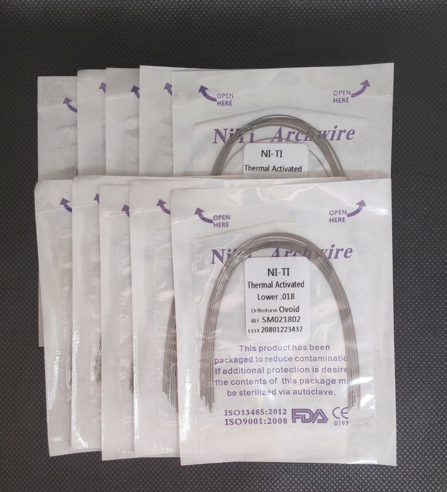 Dental Orthodontic Thermal Activated Niti Wires Round Arch Wires Ovoid Form