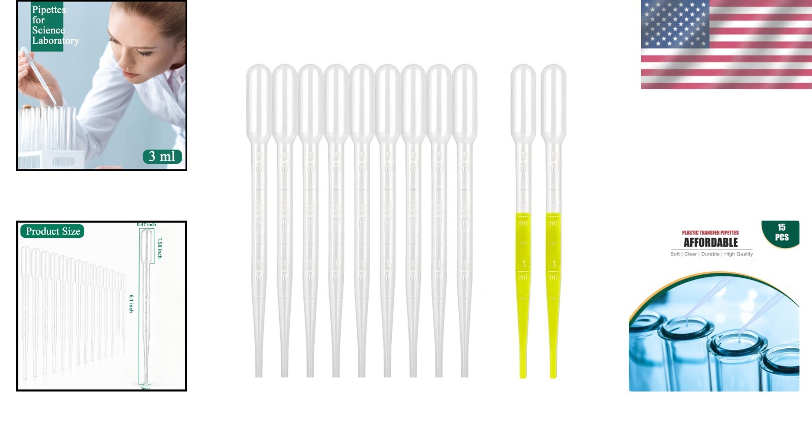 Precision 3ml Disposable Plastic Pipettes – 15 Non-Toxic Droppers for Safe Use