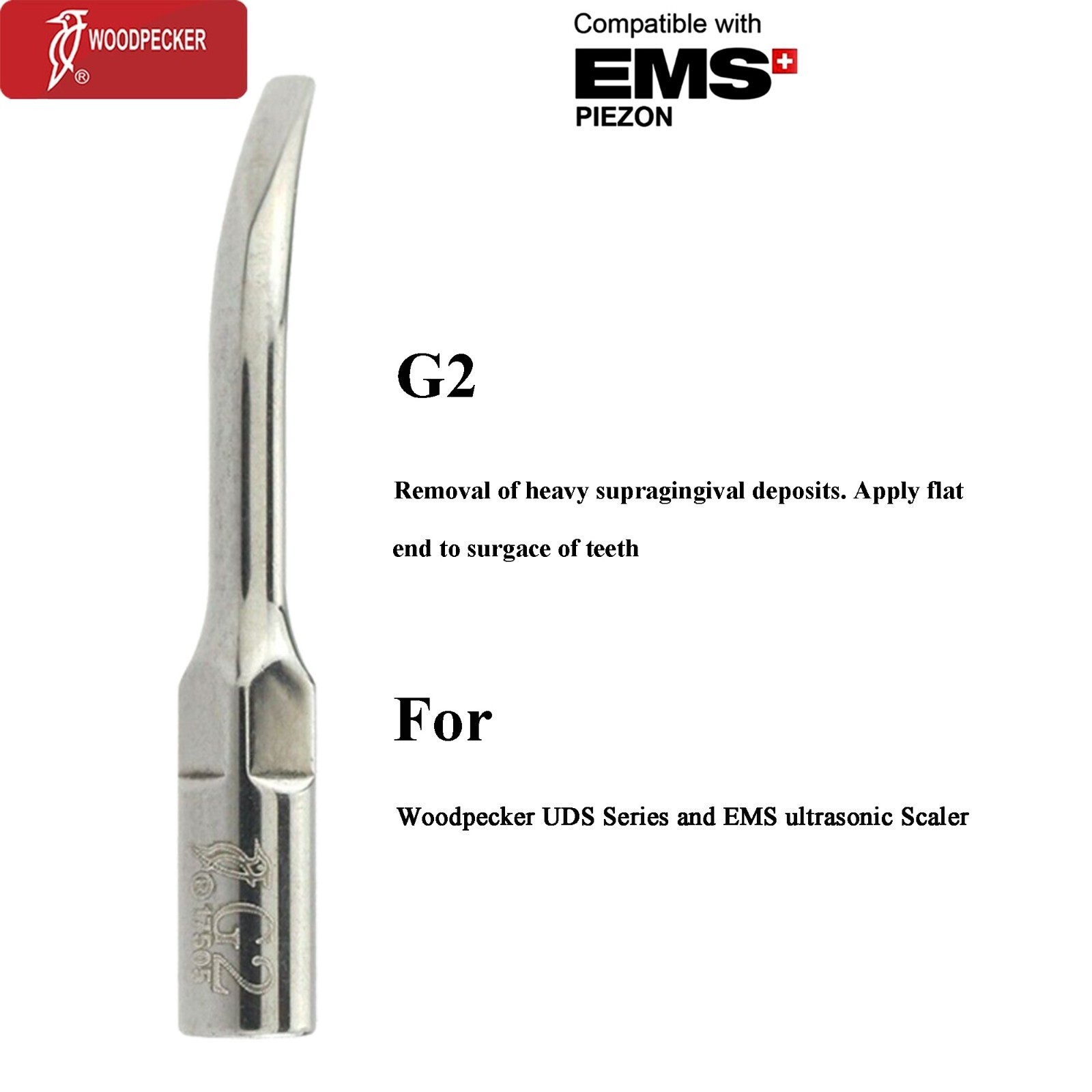 Woodpecker Dental Ultrasonic Scaler Handpiece HW-5L Piezo Tips P1 EMS PIEZON LED