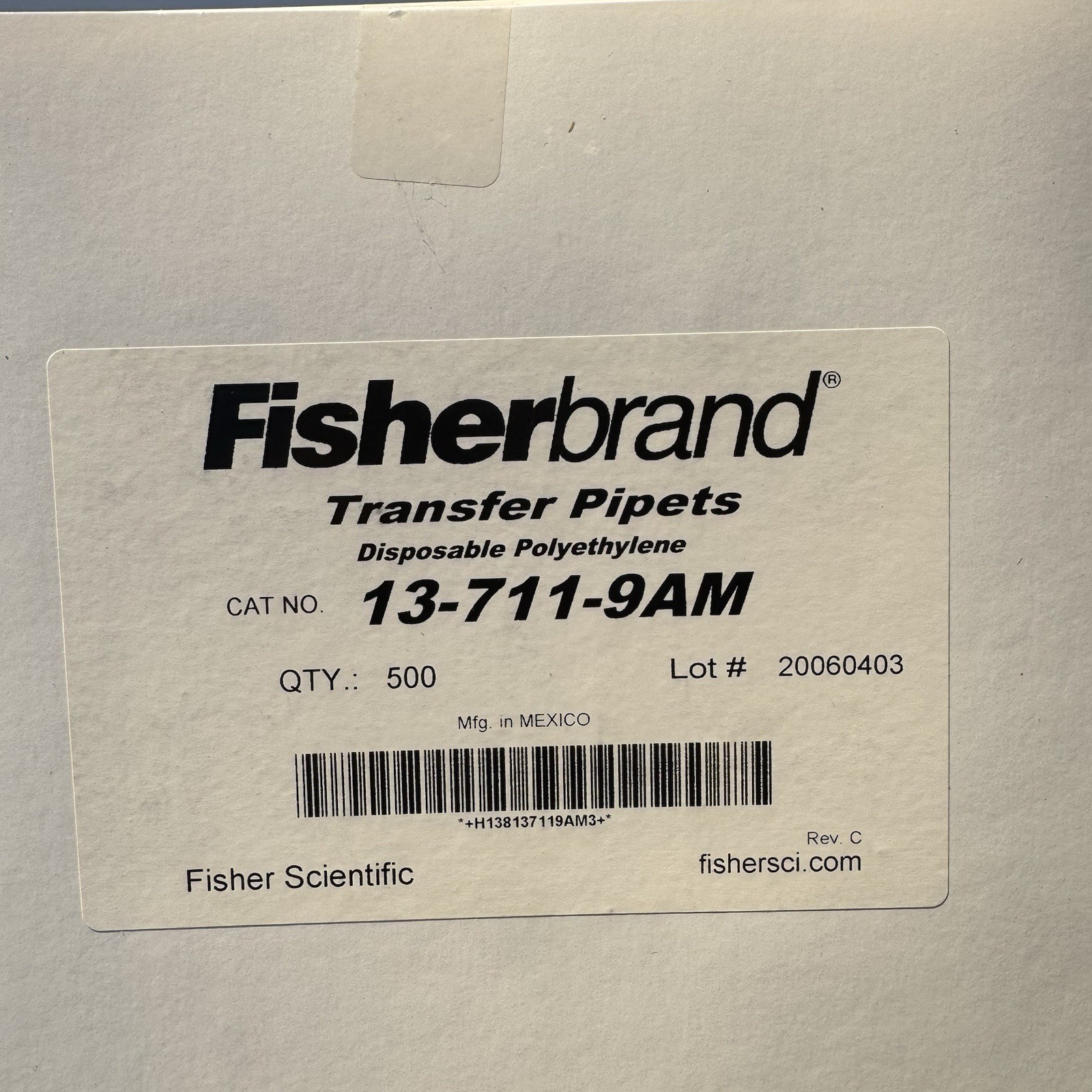 Fisherbrand 13-711-9AM Transfer Pipets Disposable Polyethylene 500 Count