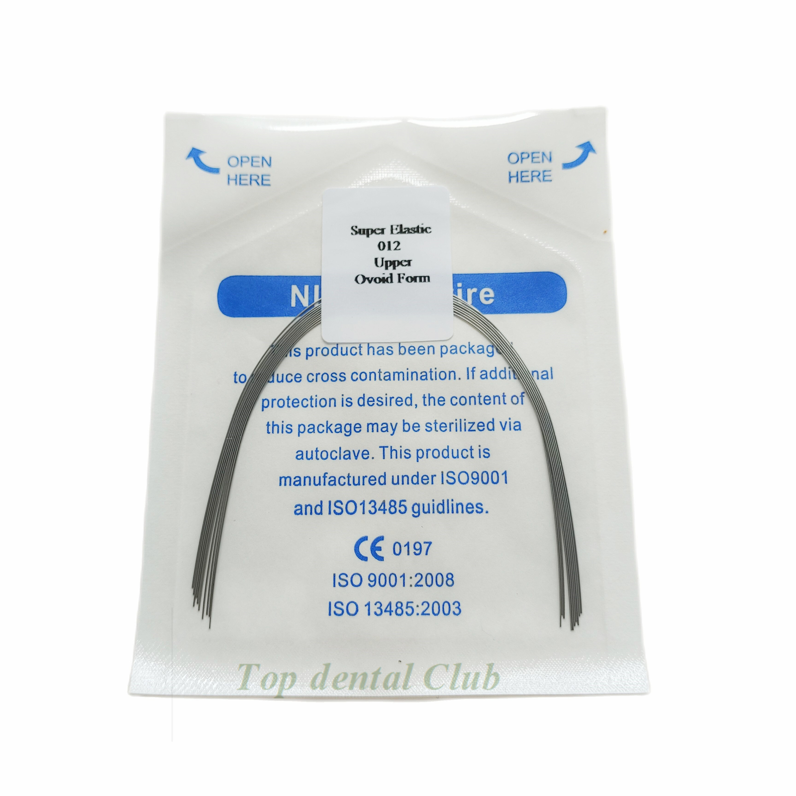Dental Orthodontic Round Arch Wire Super Elastic Ovoid Form Size