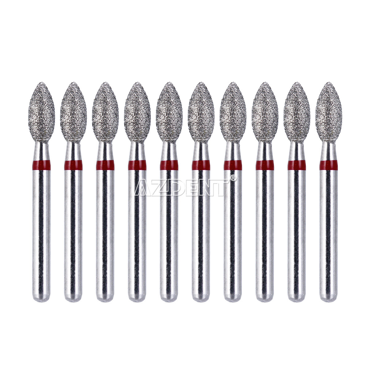 10pcs Dental FG Diamond Bur 368-023F RED Fine Grit Football High Speed Cutting