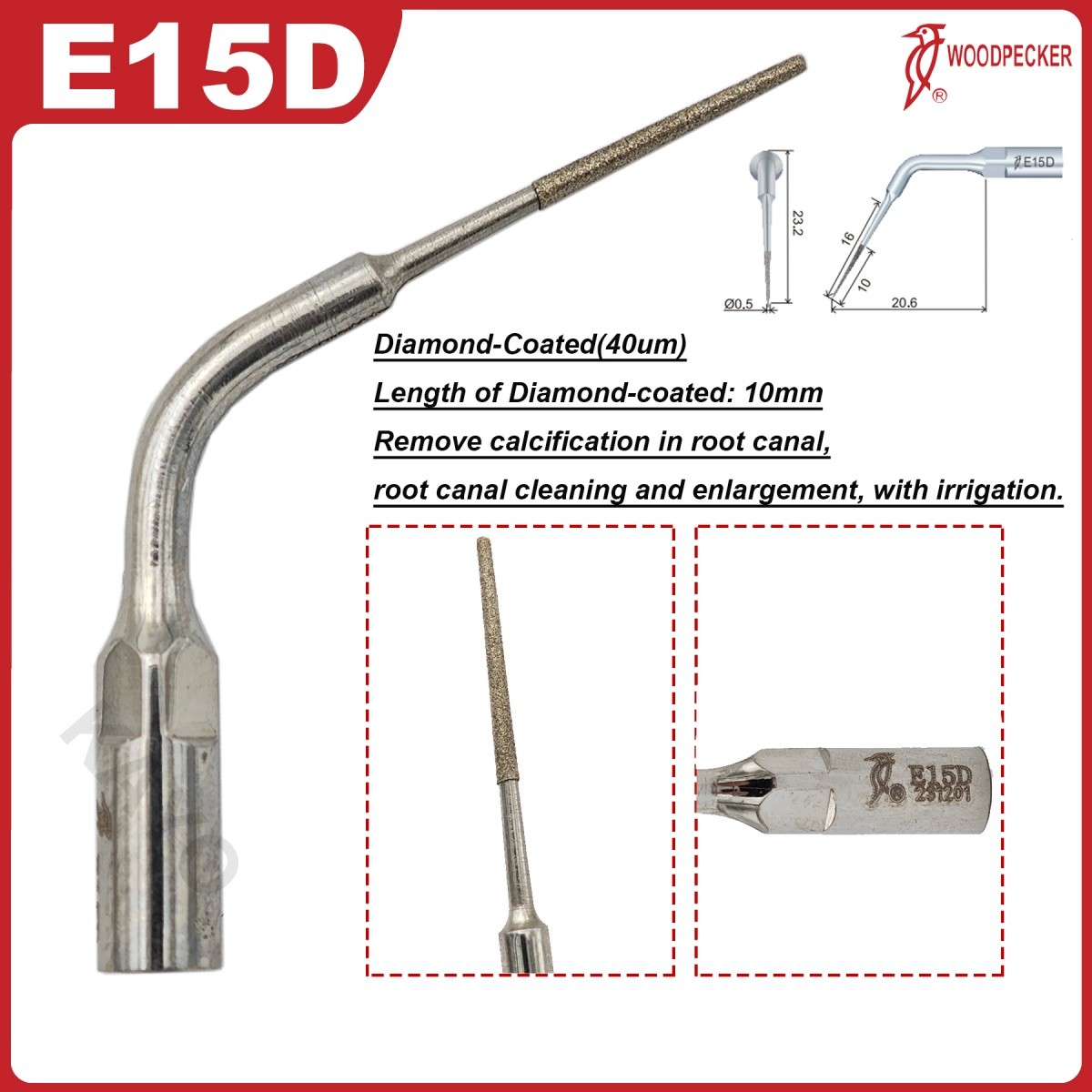 Woodpecker Dental Scaler Tips E Endo treatment tips Fit EMS Ultrasonic Scaler