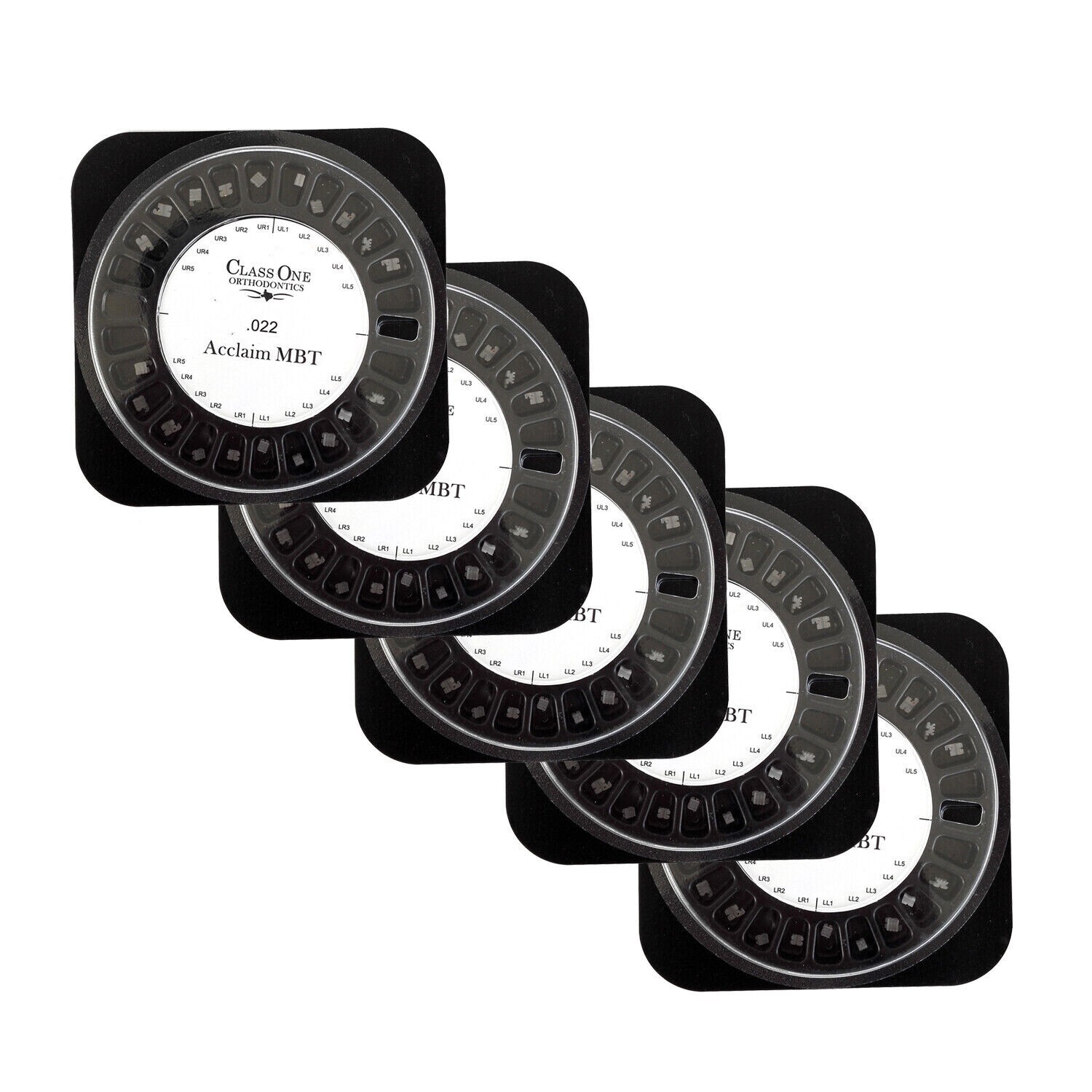 5 Packs Dental Orthodontics Mini Ceramic Bracket Braces 5*5 MBT 022 Hooks 3 4 5