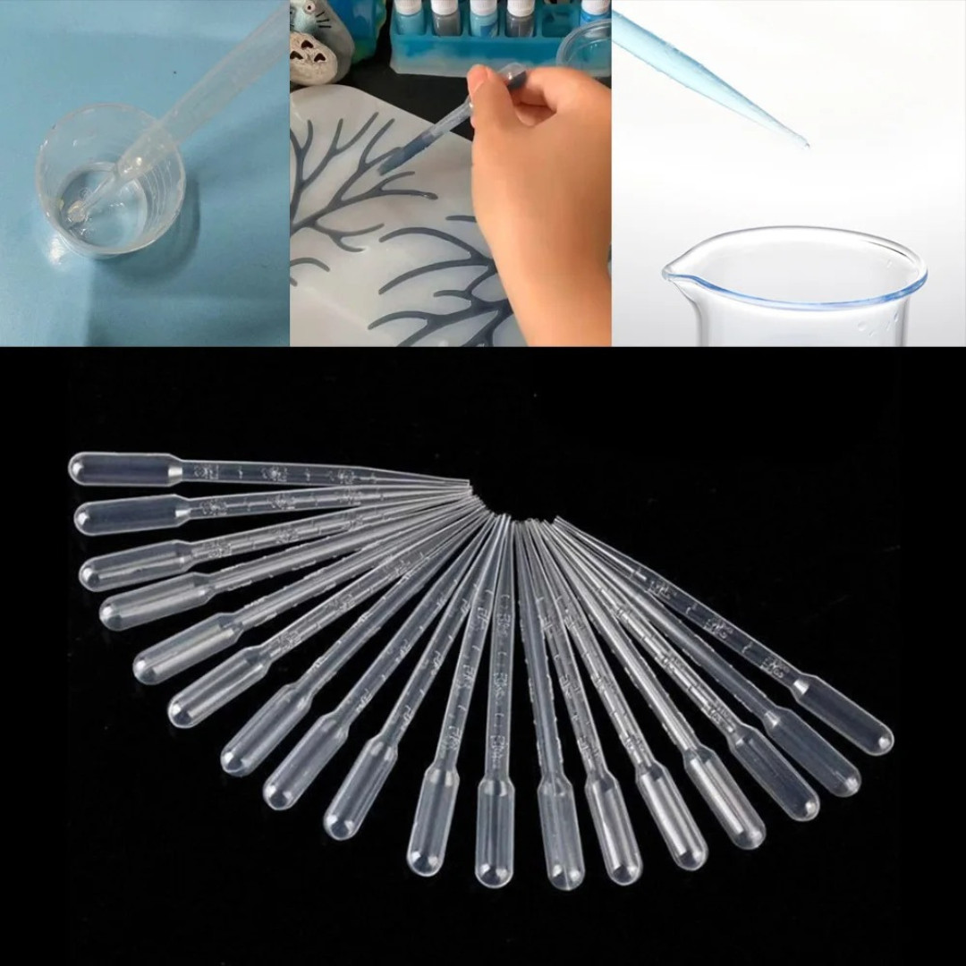100 PCS 3ml Disposable Eye Dropper Set Transfer Graduated Pipette