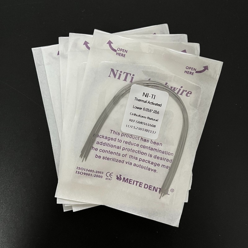 Dental Ortho Heat Thermal Activated Niti Rectangular Arch Wire Natural Form