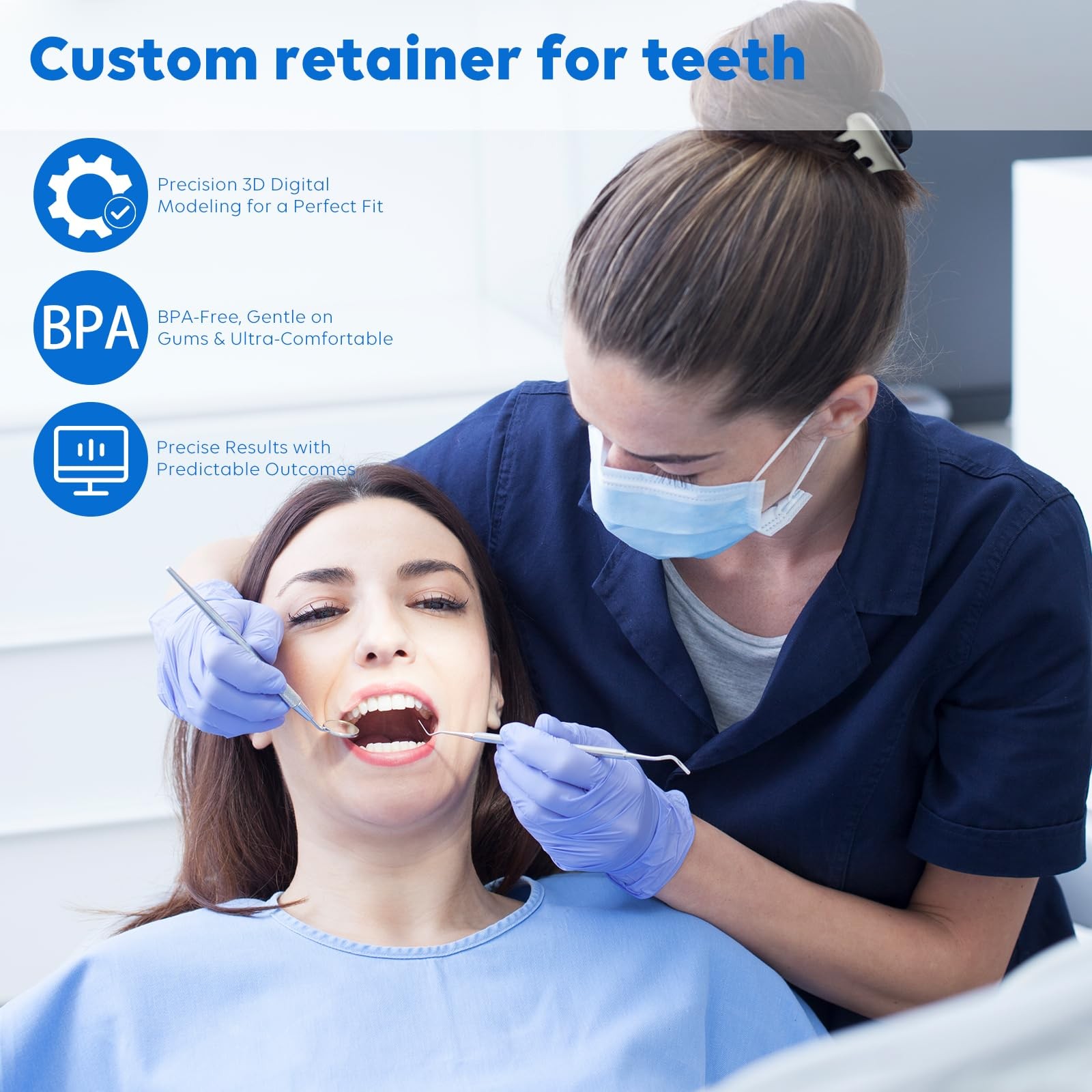2 Custom Hawley Retainers for Teeth Retention – Comfortable & Durable Upper &…