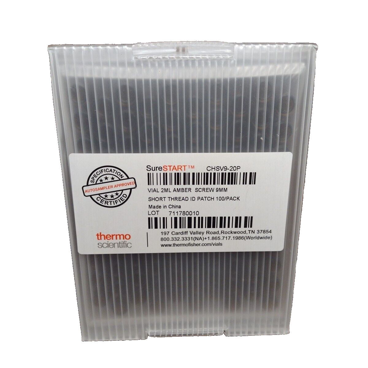 ThermoScientific SureStart Vial 2ml Amber Screw 9mm – 100 PER PACK – CHSV9-20P