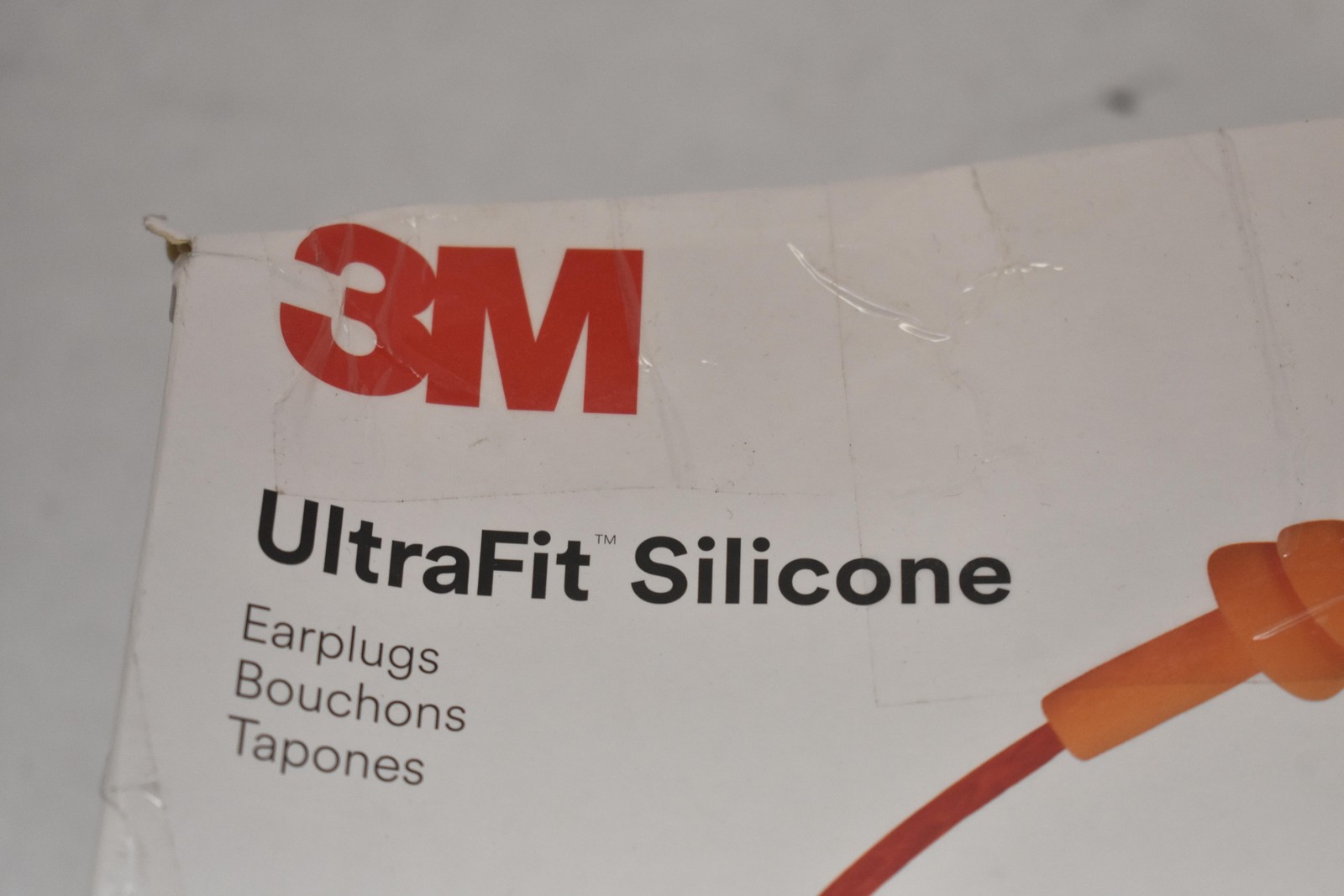 3M UltraFit Silicone Earplugs Corded 50 Count Box 340-3002 Orange Hearing