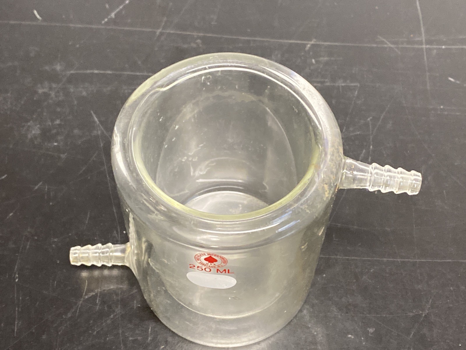 ACE Glass 250mL Jacketed Reaction Beaker w/ 11mm Hose Barbs 5340-05 B