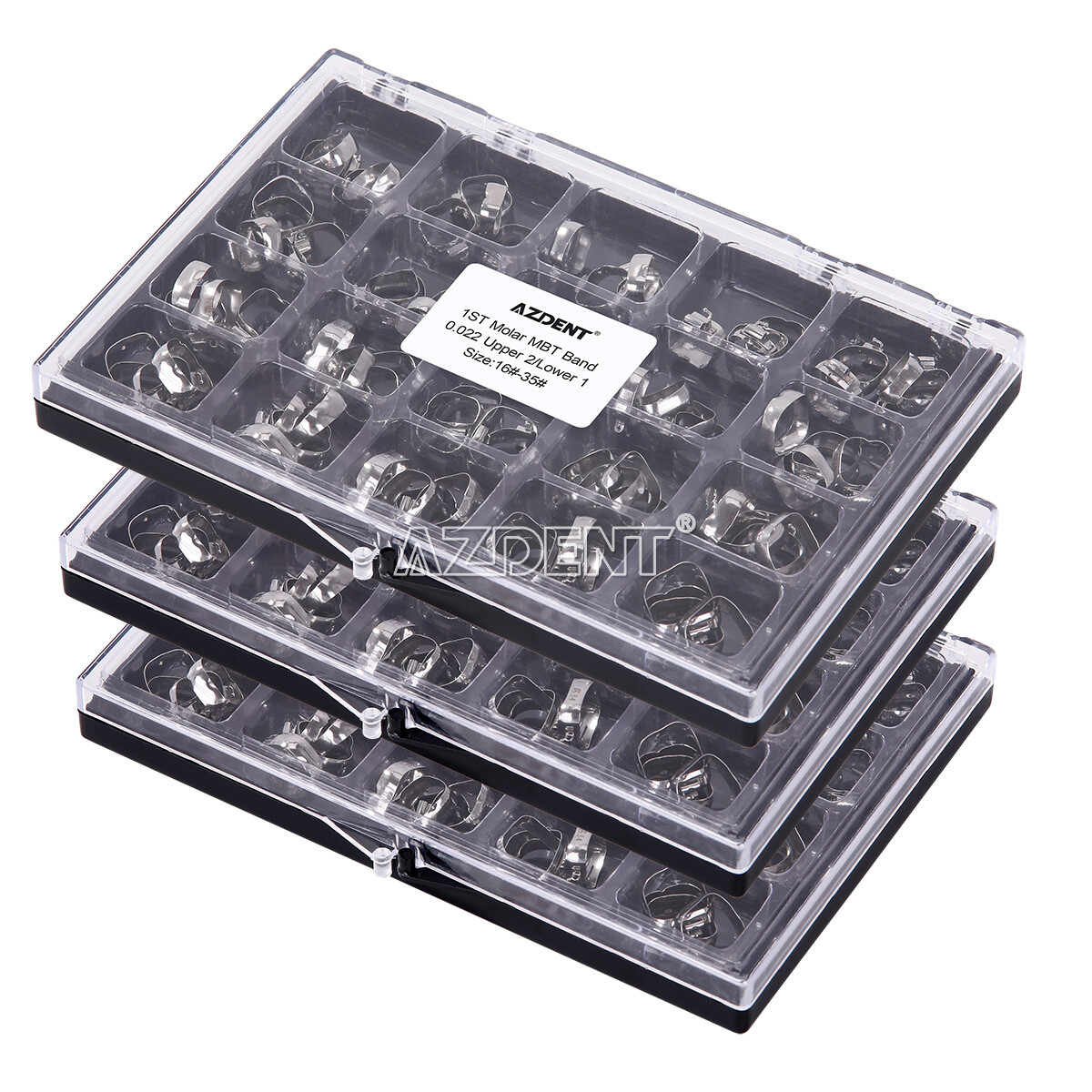 80Pcs AZDENT Dental Orthodontic Bands Buccal Tube 1st Molar MBT.022 U2L1 16#-35#