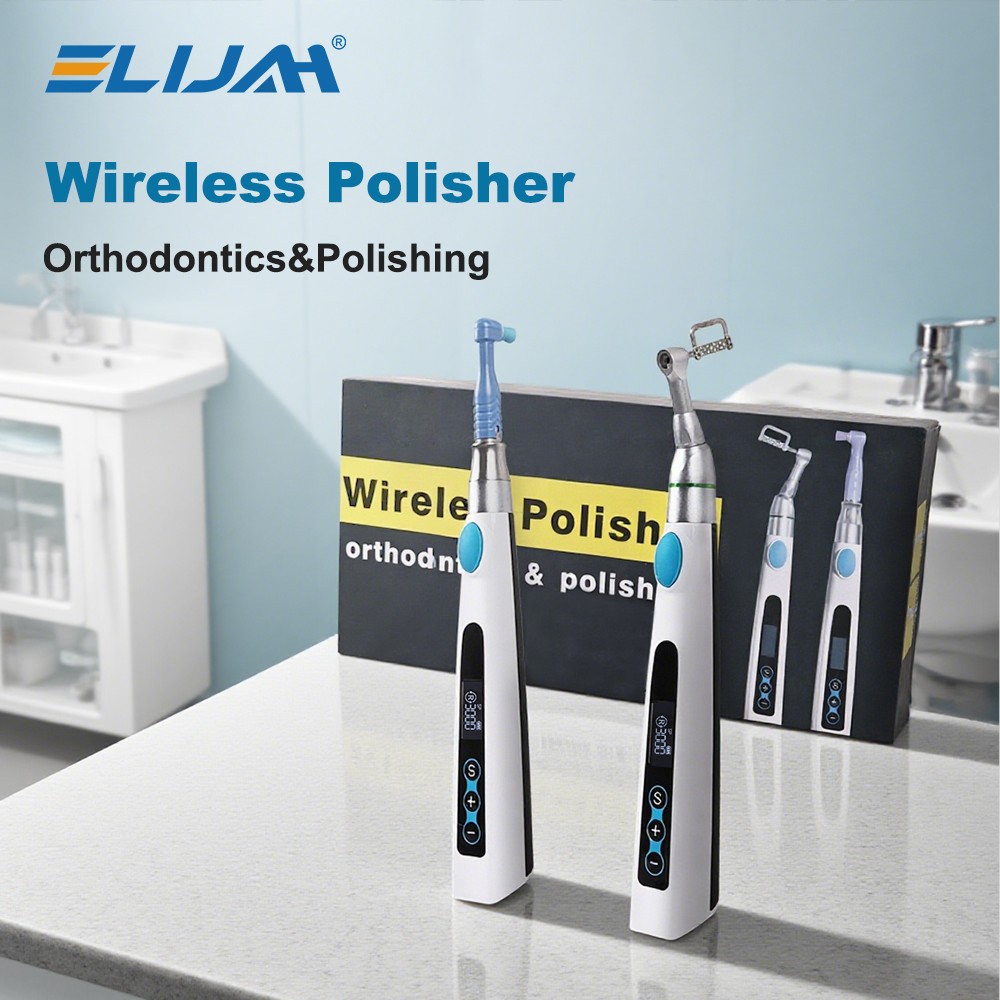 Dental Electric Wireless Polisher IPR System Ruler Prophy Angles Disc Handpiece