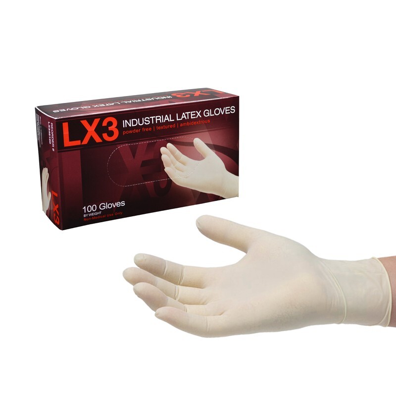 LX3 Industrial Latex Powder Free Disposable Gloves – Small, 100 count