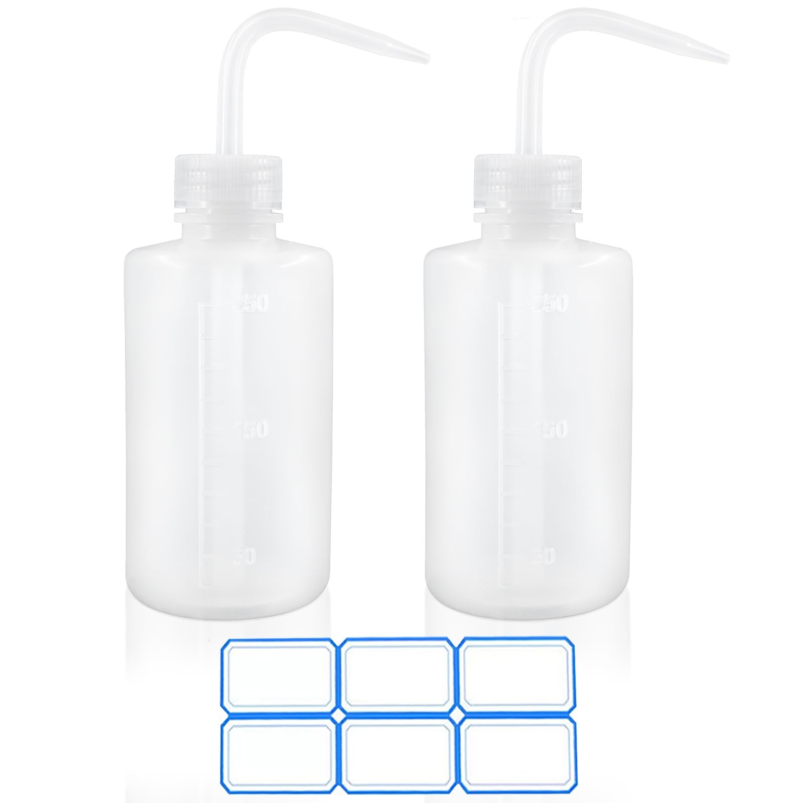 DTDNZKN 2 Pack 8oz 250ml Wash Bottles with Narrow Mouth and Labels – Ideal