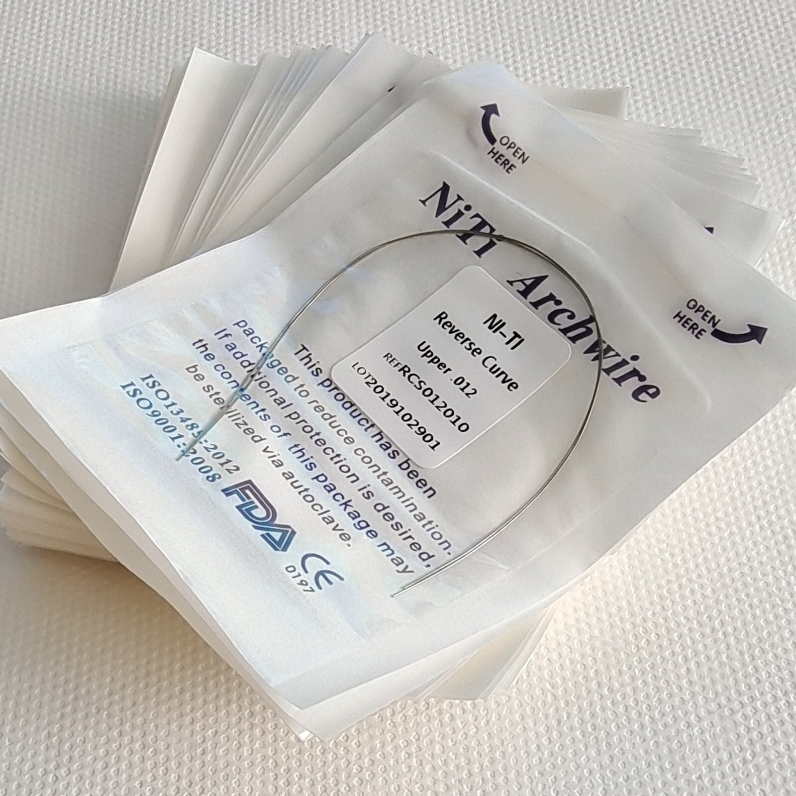 Dental Orthodontic Reverse Curve Arch Wire Niti Super Elastic Round