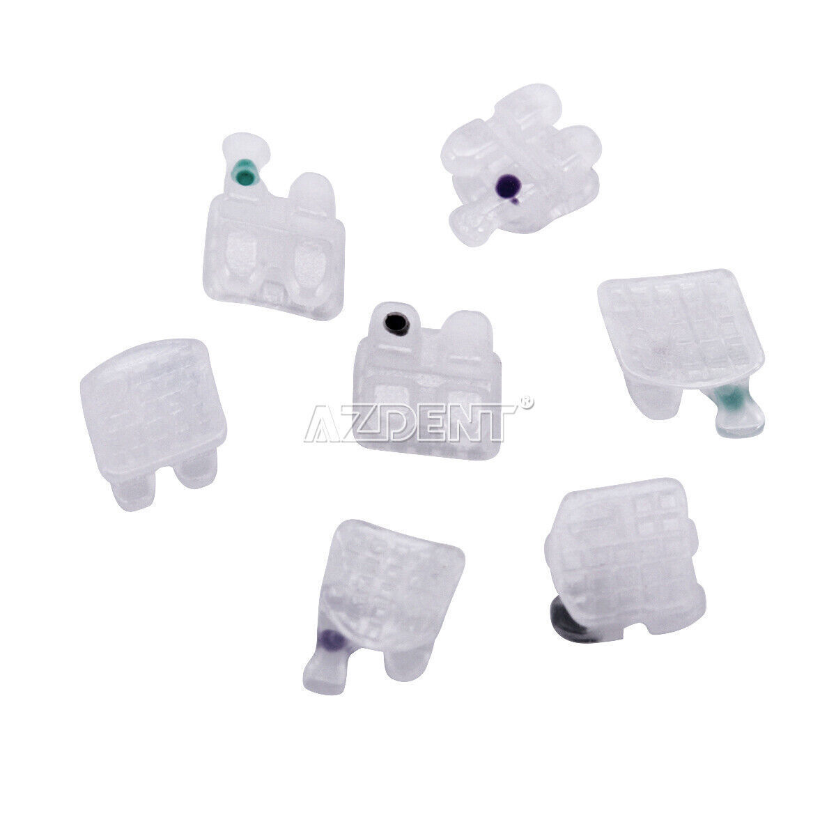 AZDENT Dental Orthodontic Ceramic Bracket Braces Roth MBT 0.022/ 018 Hooks 3 4 5