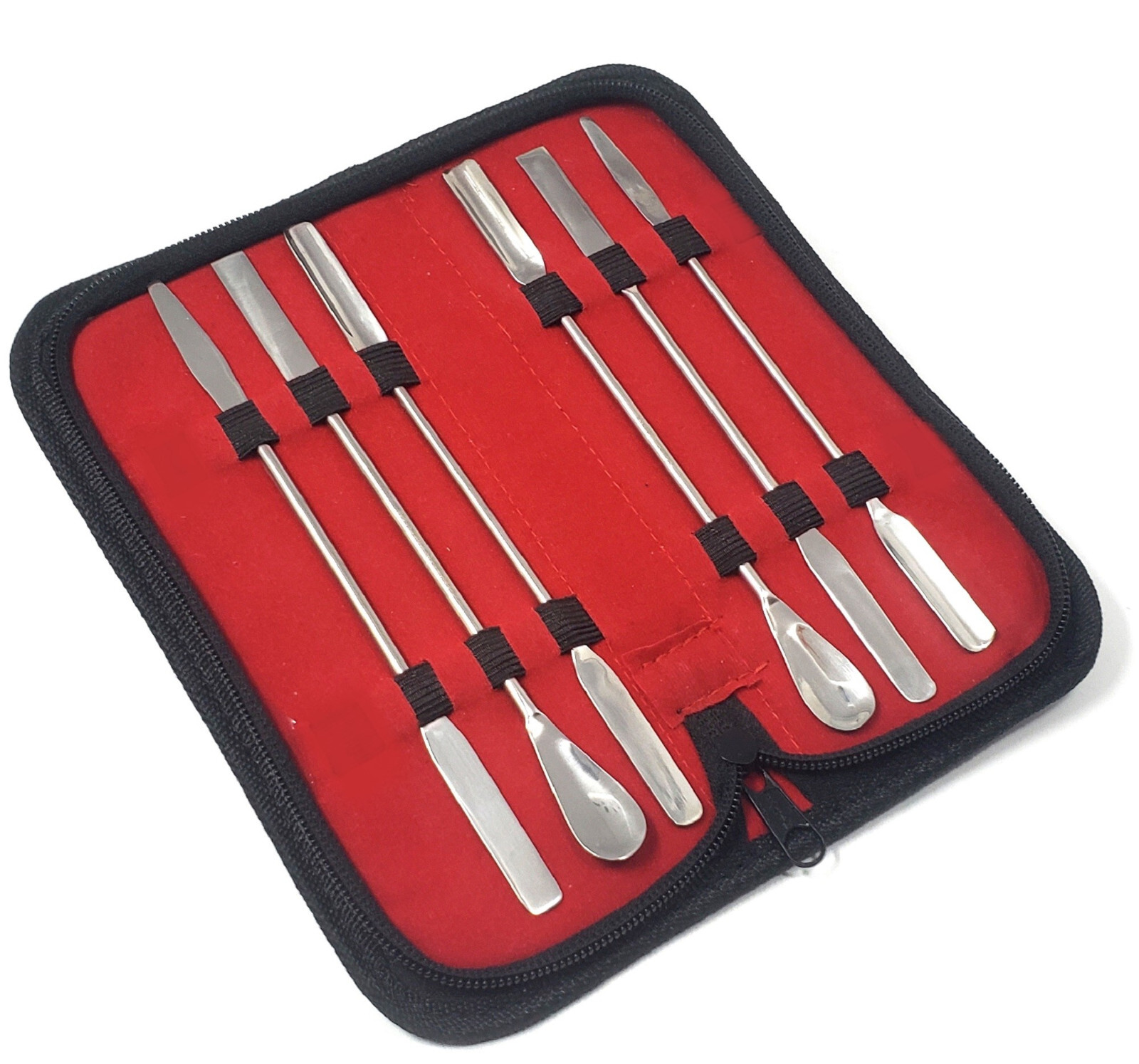 6Pcs 17.75cm Stainless Steel Spatula Chemistry Laboratory Lab Metal Spoon Scoop