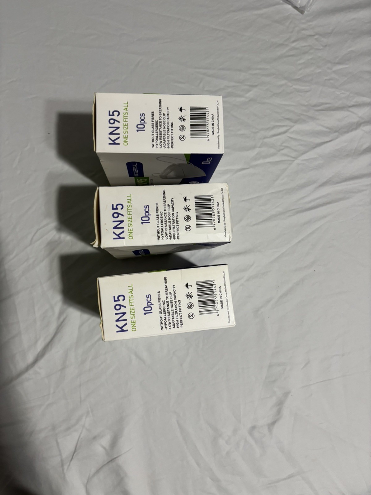 Careus KN95 Disposable Face Masks 10pcs One Size Fits All GB2626-2006