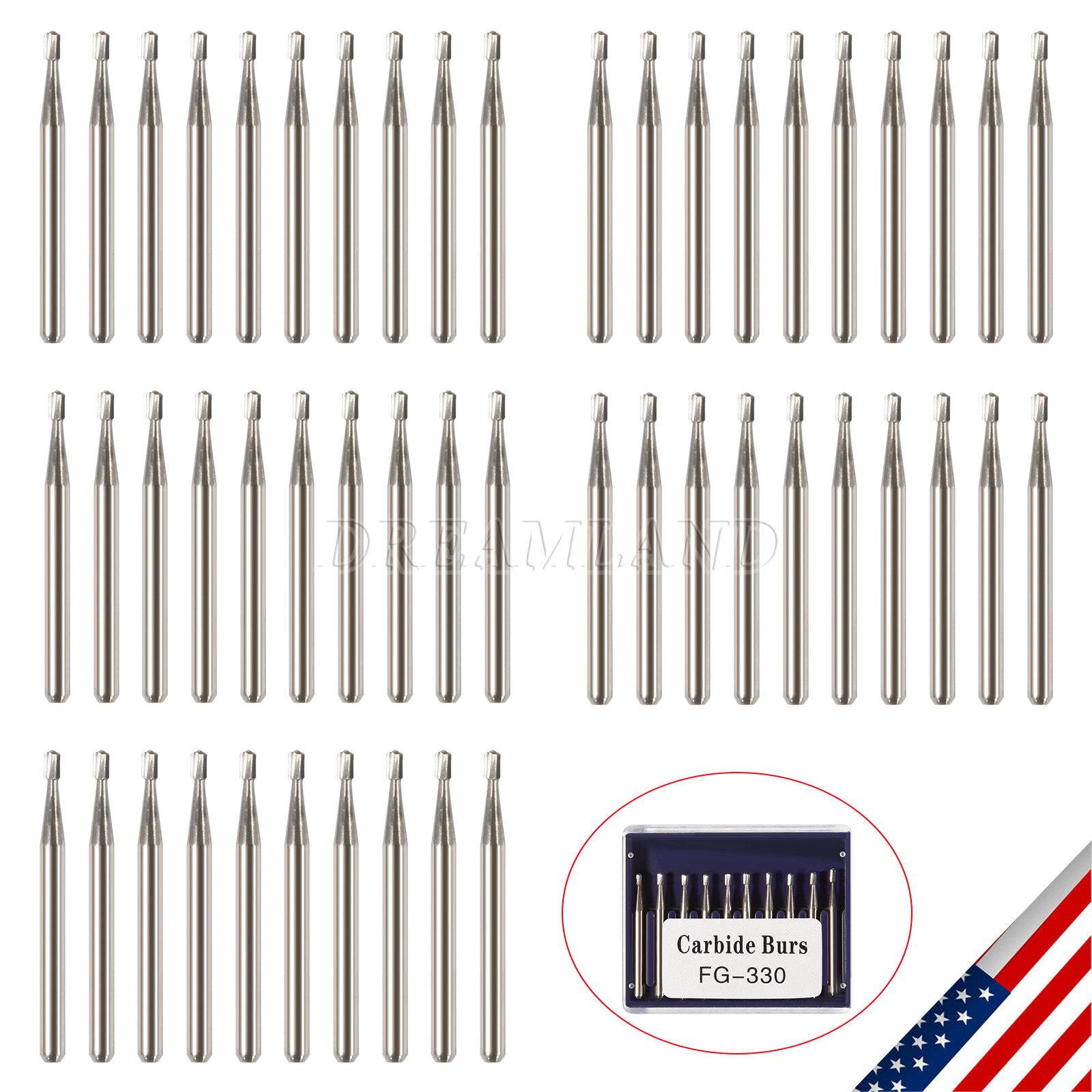 Dental Carbide Burs FG # 330 Pear for High Speed Handpiece 10 per box